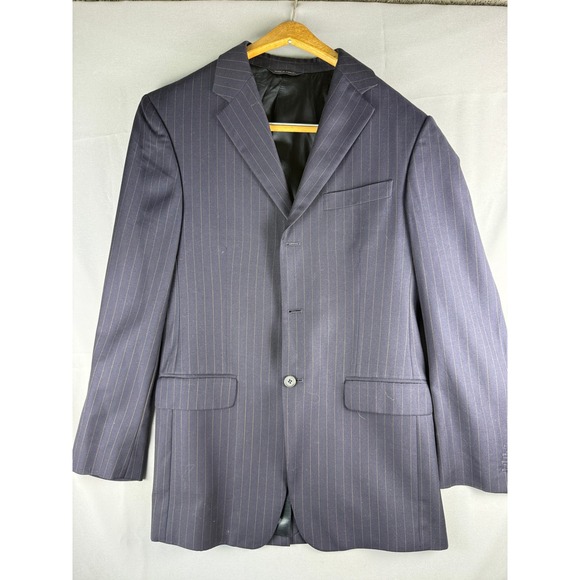Banana Republic Other - Banana Republic Mens 38R Modern Fit Pinstripe Blazer 100% Wool Navy Blue Jacket